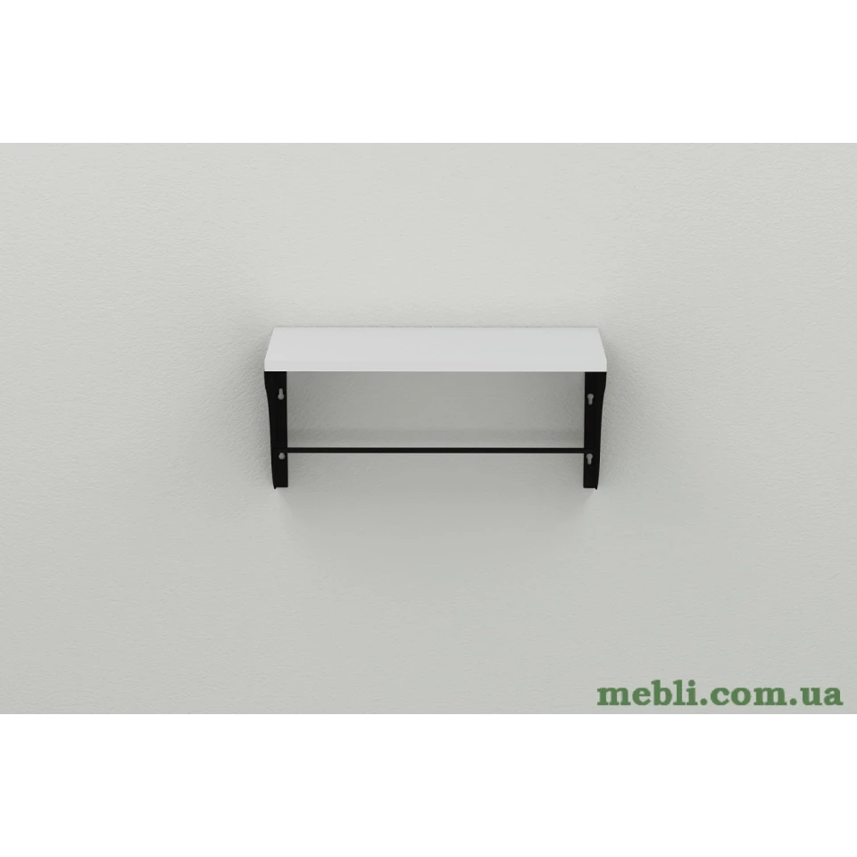 Полиця настінна Ferrum-decor Комфі 260x500x240 метал Чорний ДСП Білий