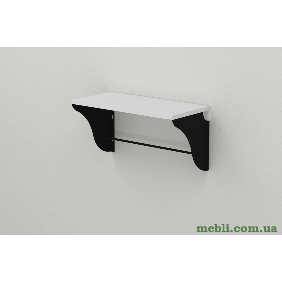 Полиця настінна Ferrum-decor Комфі 260x500x240 метал Чорний ДСП Білий