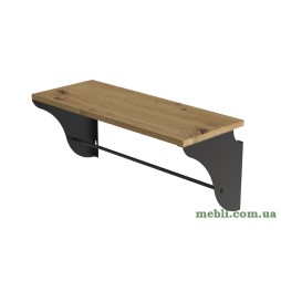 Полиця настінна Ferrum-decor Комфі 260x500x240 метал Чорний ДСП Дуб Артізан