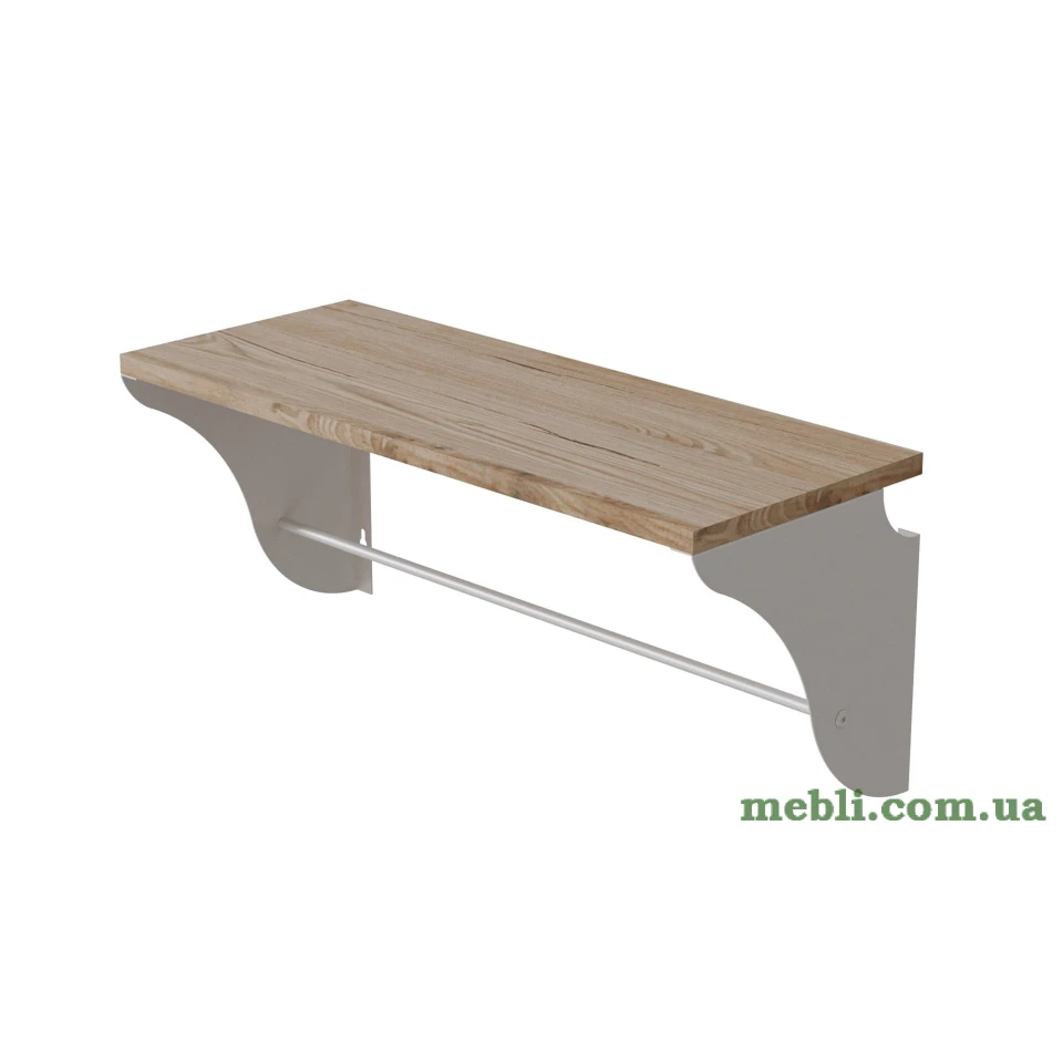 Полиця настінна Ferrum-decor Комфі 260x600x240 метал Білий ДСП Артізан