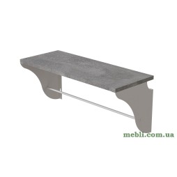 Полиця настінна Ferrum-decor Комфі 260x600x240 метал Білий ДСП Бетон