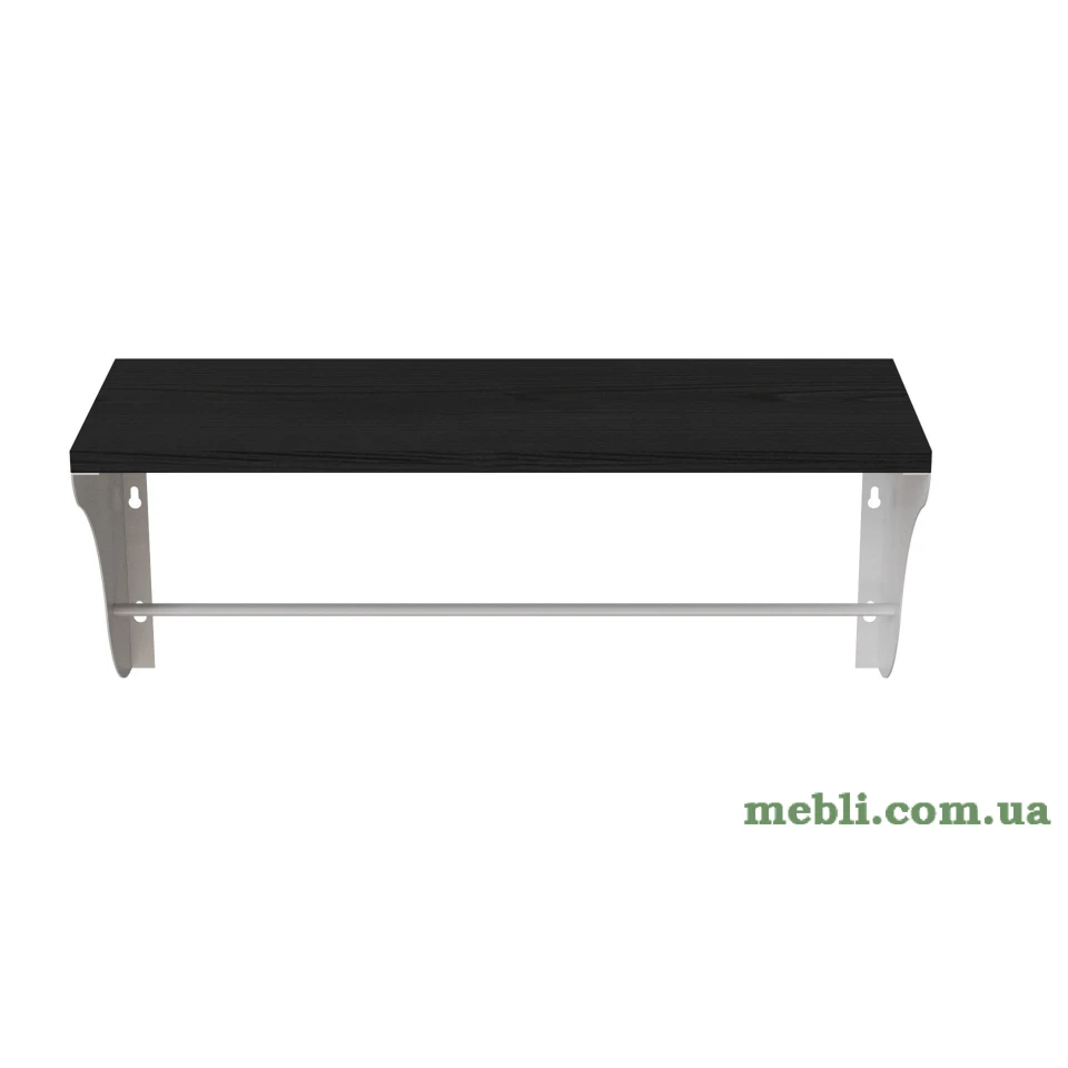 Полиця настінна Ferrum-decor Комфі 260x600x240 метал Білий ДСП Венге