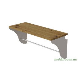 Полиця настінна Ferrum-decor Комфі 260x600x240 метал Білий ДСП Дуб Артізан