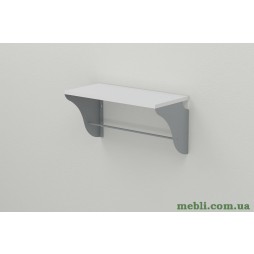 Полиця настінна Ferrum-decor Комфі 260x600x240 метал Сірий ДСП Білий