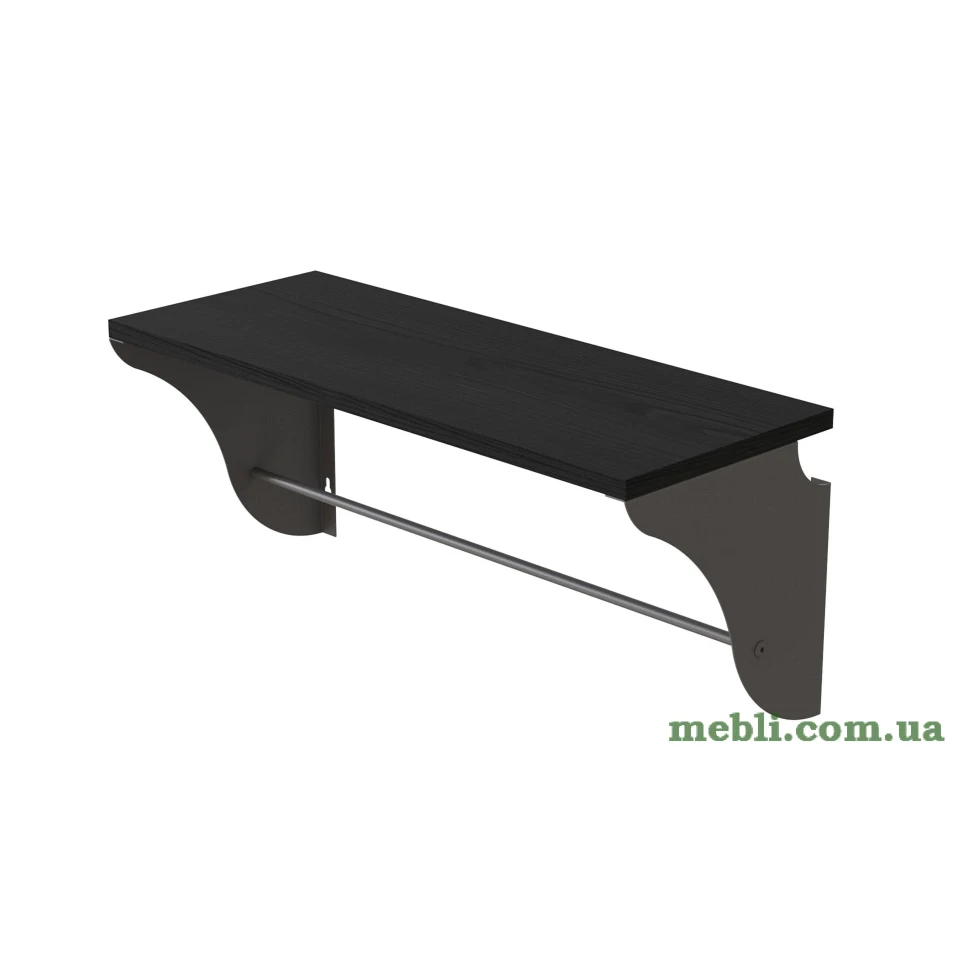 Полиця настінна Ferrum-decor Комфі 260x600x240 метал Сірий ДСП Венге
