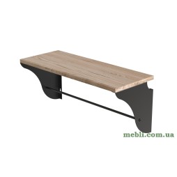 Полиця настінна Ferrum-decor Комфі 260x600x240 метал Чорний ДСП Артізан
