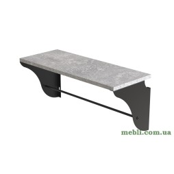 Полиця настінна Ferrum-decor Комфі 260x600x240 метал Чорний ДСП Бетон