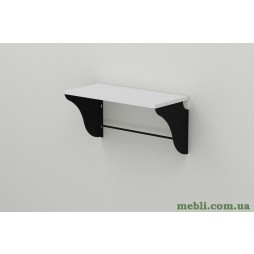 Полиця настінна Ferrum-decor Комфі 260x600x240 метал Чорний ДСП Білий