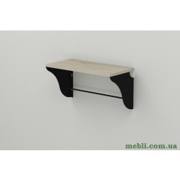 Полиця настінна Ferrum-decor Комфі 260x600x240 метал Чорний ДСП Сонома