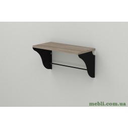 Полиця настінна Ferrum-decor Комфі 260x600x240 метал Чорний ДСП Сонома Трюфель