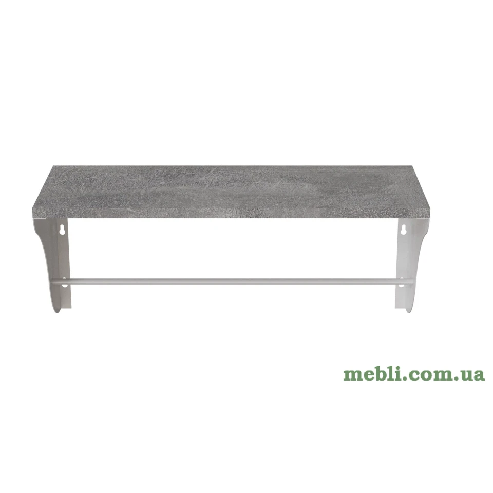 Полиця настінна Ferrum-decor Комфі 260x700x240 метал Білий ДСП Бетон