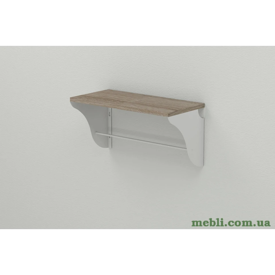 Полиця настінна Ferrum-decor Комфі 260x700x240 метал Білий ДСП Сонома Трюфель