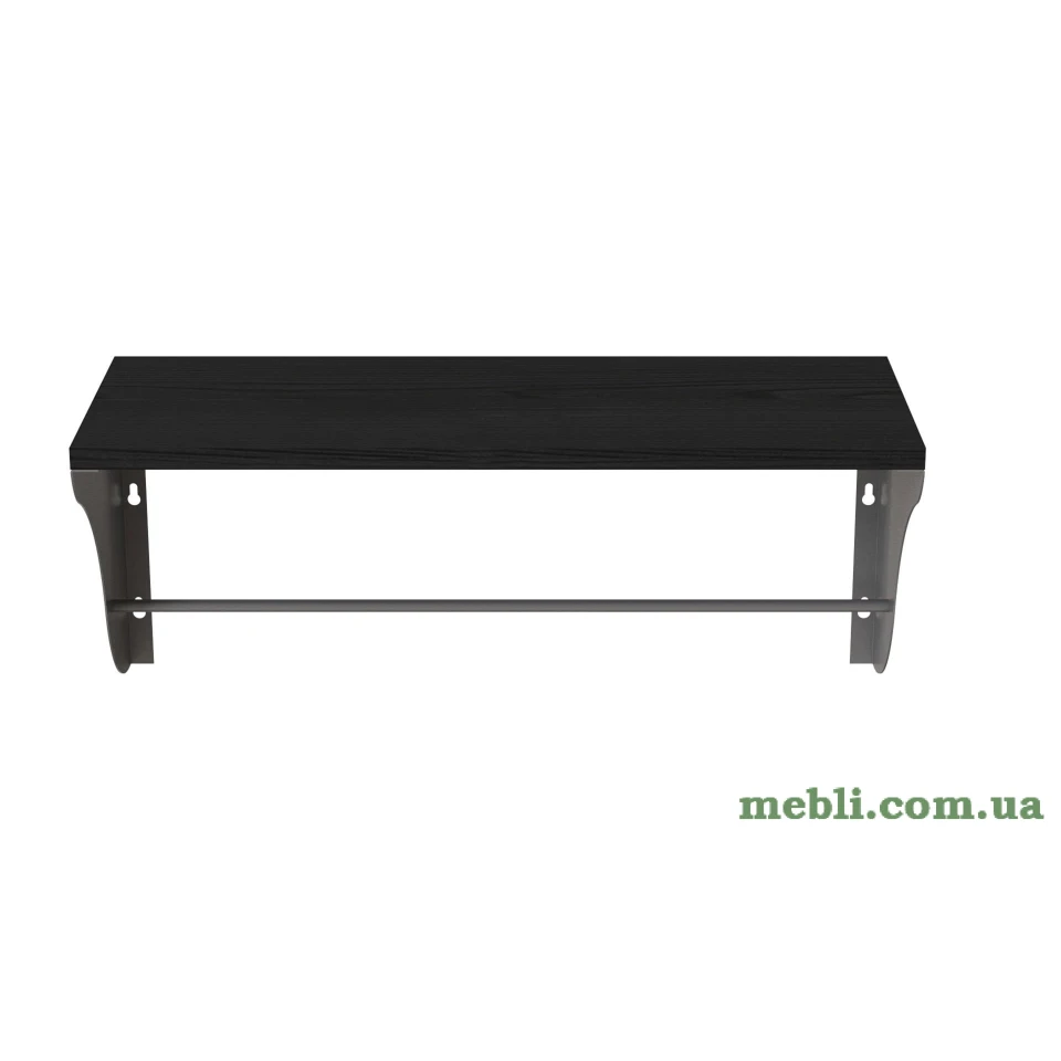 Полиця настінна Ferrum-decor Комфі 260x700x240 метал Сірий ДСП Венге