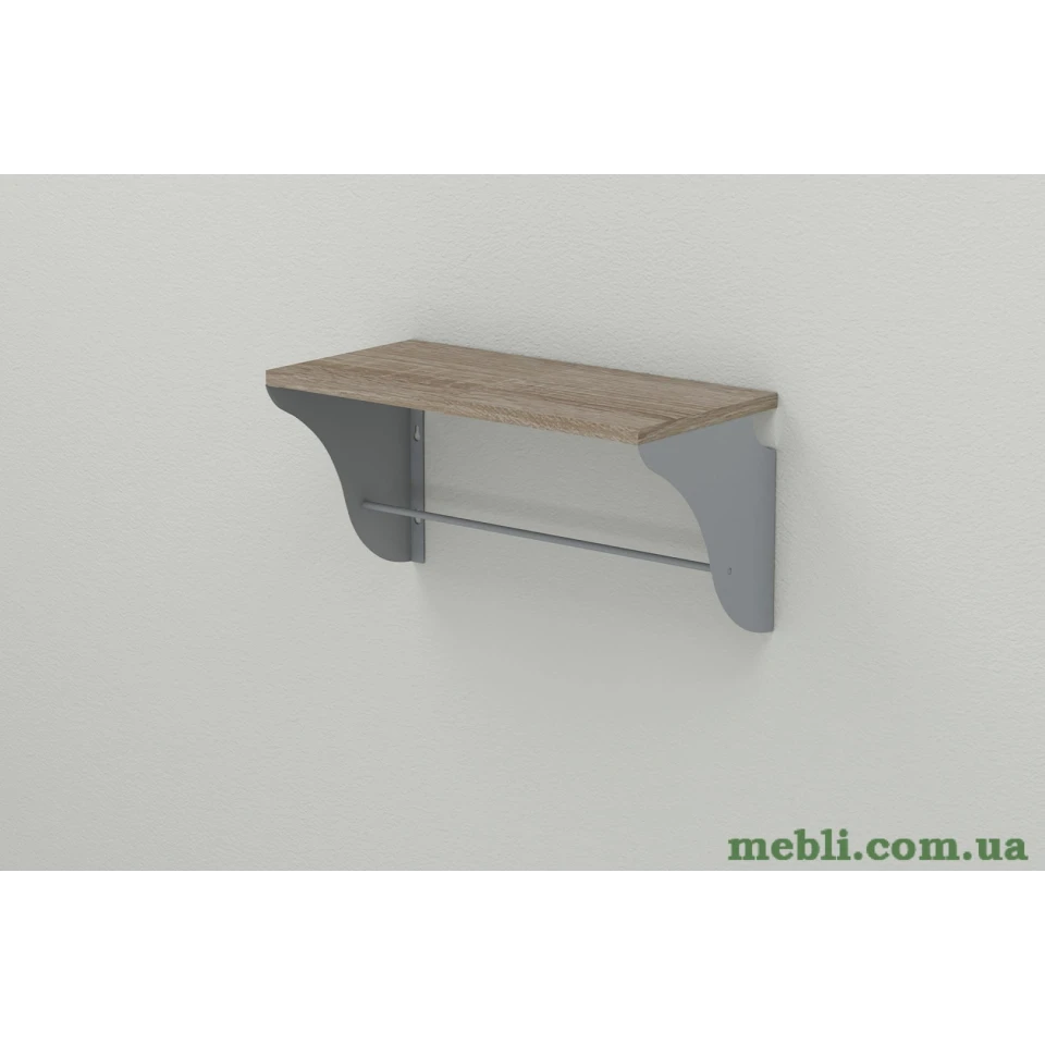 Полиця настінна Ferrum-decor Комфі 260x700x240 метал Сірий ДСП Сонома Трюфель
