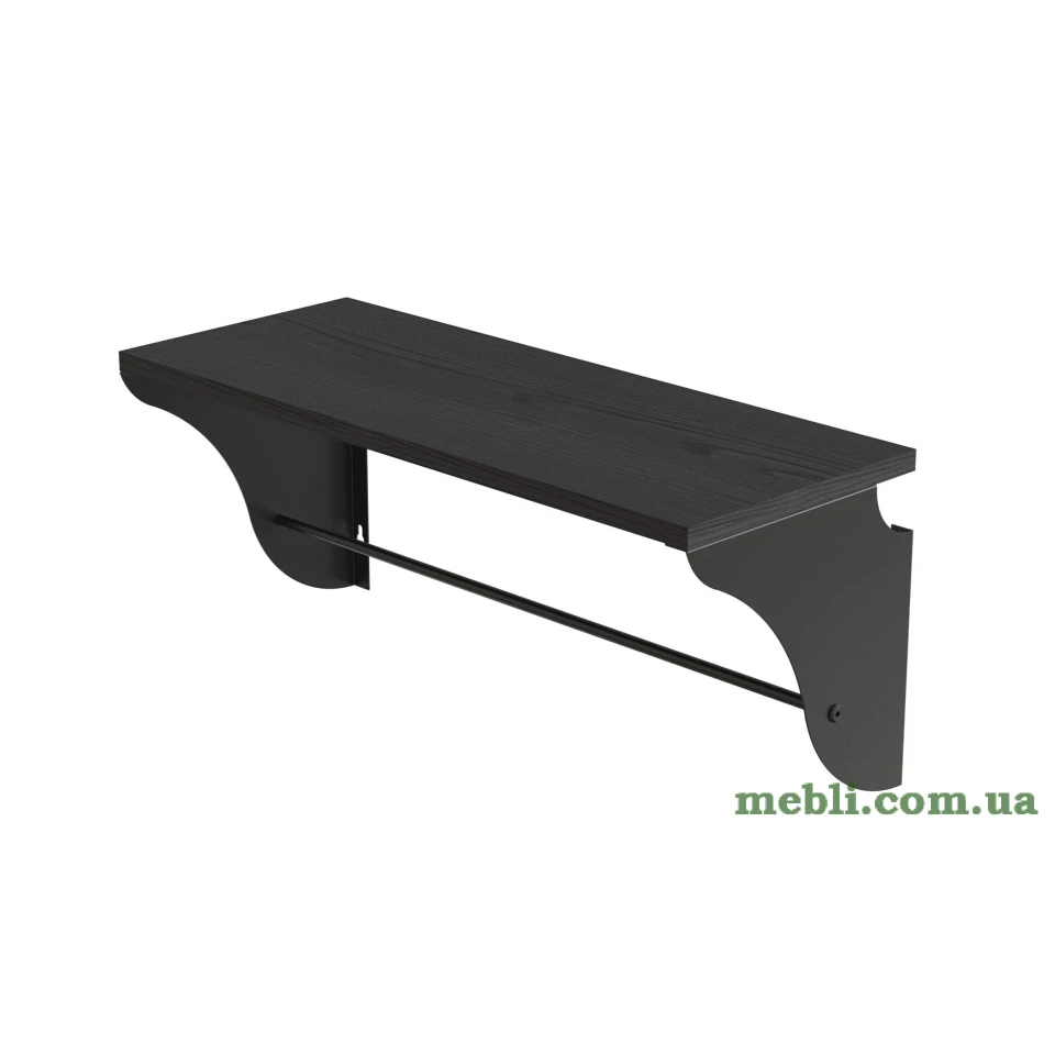 Полиця настінна Ferrum-decor Комфі 260x700x240 метал Чорний ДСП Венге