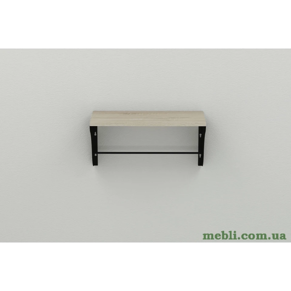 Полиця настінна Ferrum-decor Комфі 260x700x240 метал Чорний ДСП Сонома
