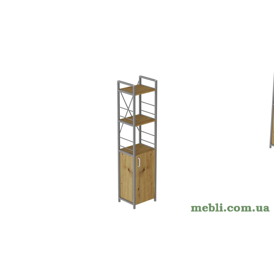 Етажерка 3/34 Ferrum-decor Серії Конект з тумбою 144x34x28 Сірий ДСП Артизан