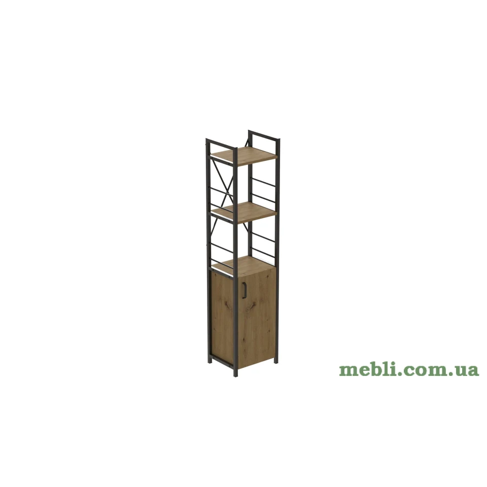 Етажерка 3/34 Ferrum-decor Серії Конект з тумбою 144x34x28 Чорний ДСП Артизан