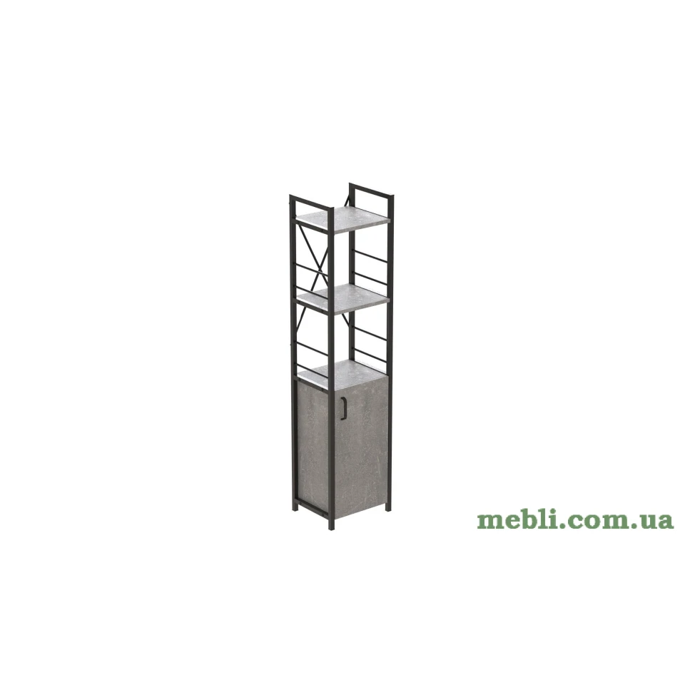 Етажерка 3/34 Ferrum-decor Серії Конект з тумбою 144x34x28 Чорний ДСП Бетон