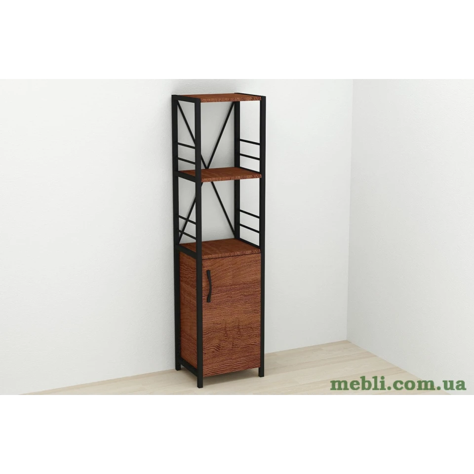 Етажерка 3/34 Ferrum-decor Серії Конект з тумбою 144x34x28 Чорний ДСП Венге