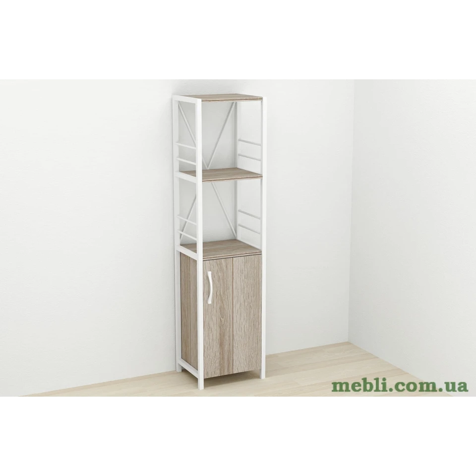 Етажерка 3/34 Ferrum-decor Серії Конект із тумбою 144x34x28 Білий ДСП Сонома Трюфель