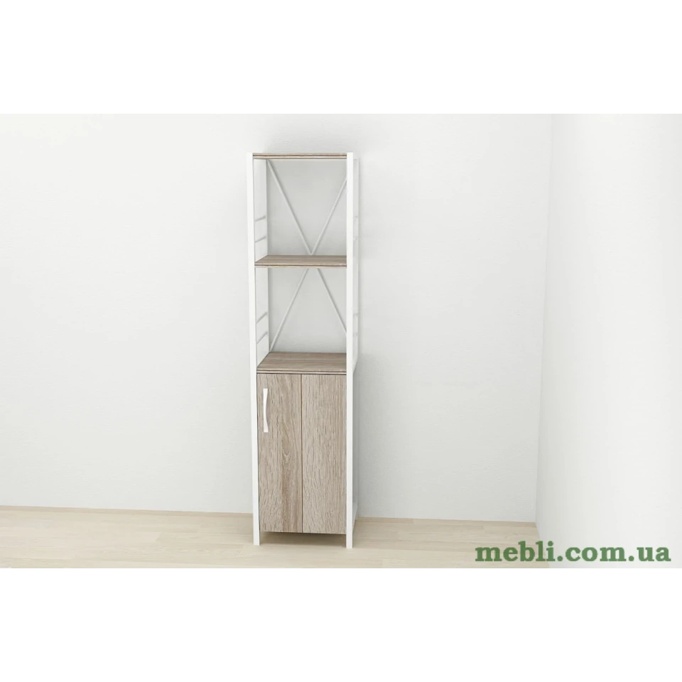 Етажерка 3/34 Ferrum-decor Серії Конект із тумбою 144x34x28 Білий ДСП Сонома Трюфель