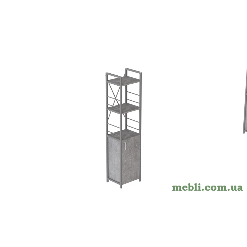 Етажерка 3/34 Ferrum-decor Серії Конект із тумбою 144x34x28 Сірий ДСП Бетон