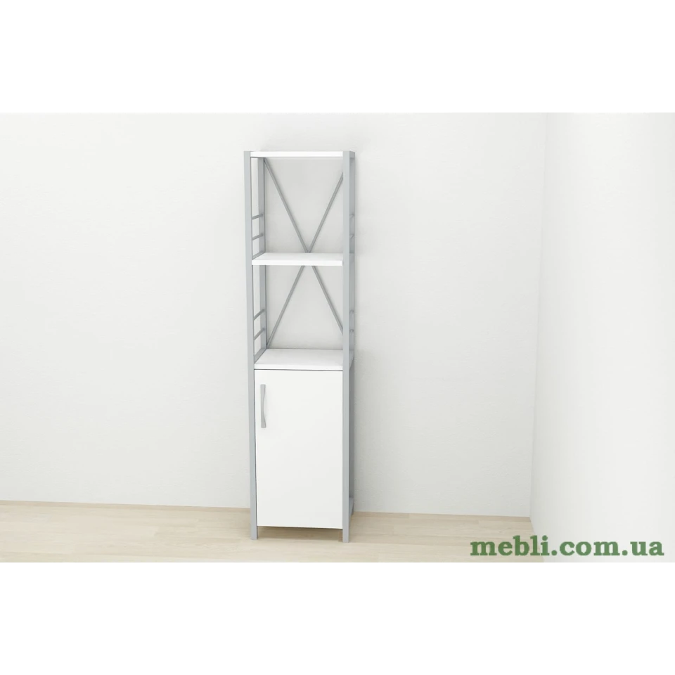 Етажерка 3/34 Ferrum-decor Серії Конект із тумбою 144x34x28 Сірий ДСП Білий