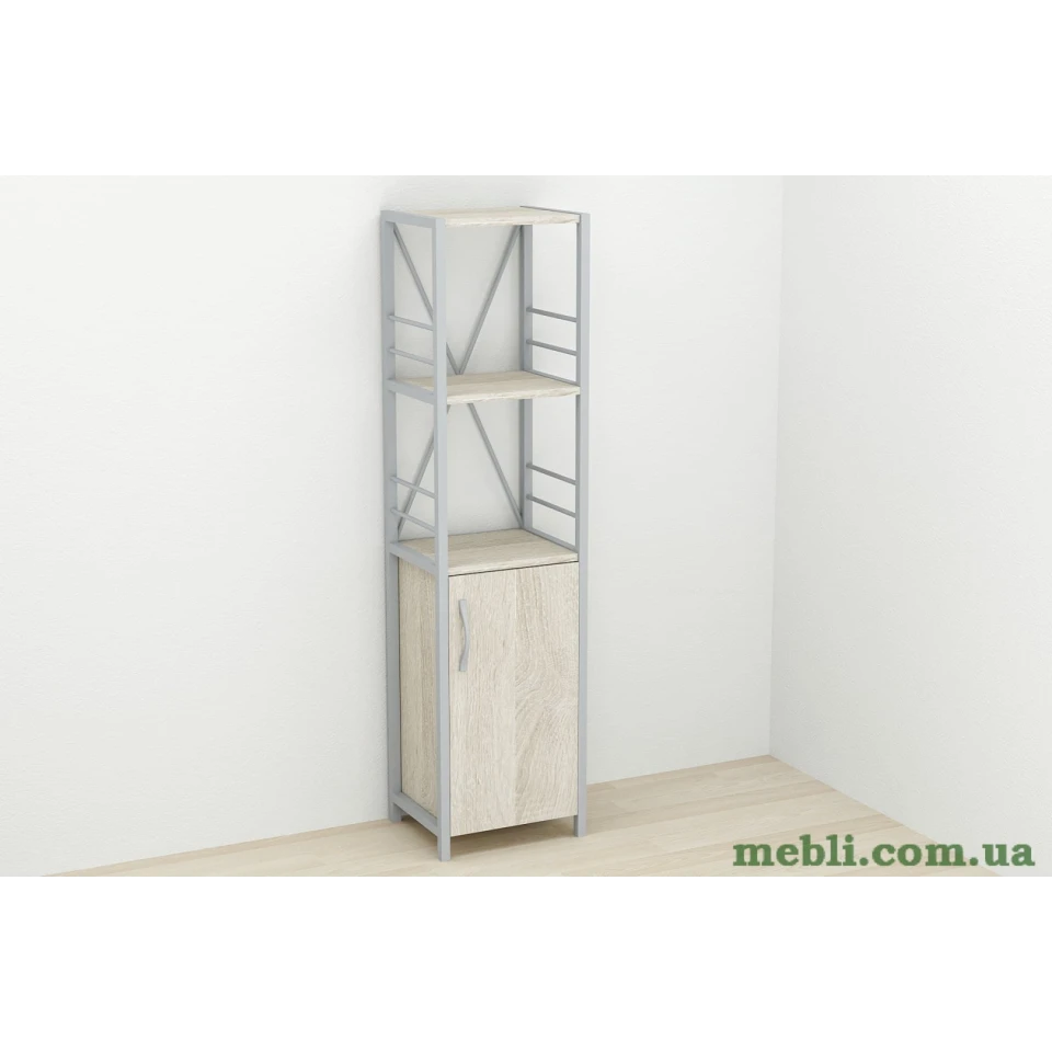 Етажерка 3/34 Ferrum-decor Серії Конект із тумбою 144x34x28 Сірий ДСП Сонома