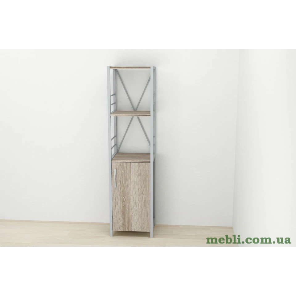 Етажерка 3/34 Ferrum-decor Серії Конект із тумбою 144x34x28 Сірий ДСП Сонома Трюфель