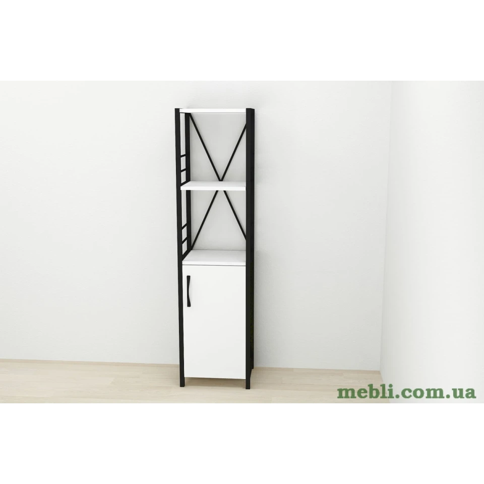 Етажерка 3/34 Ferrum-decor Серії Конект із тумбою 144x34x28 Чорний ДСП Білий