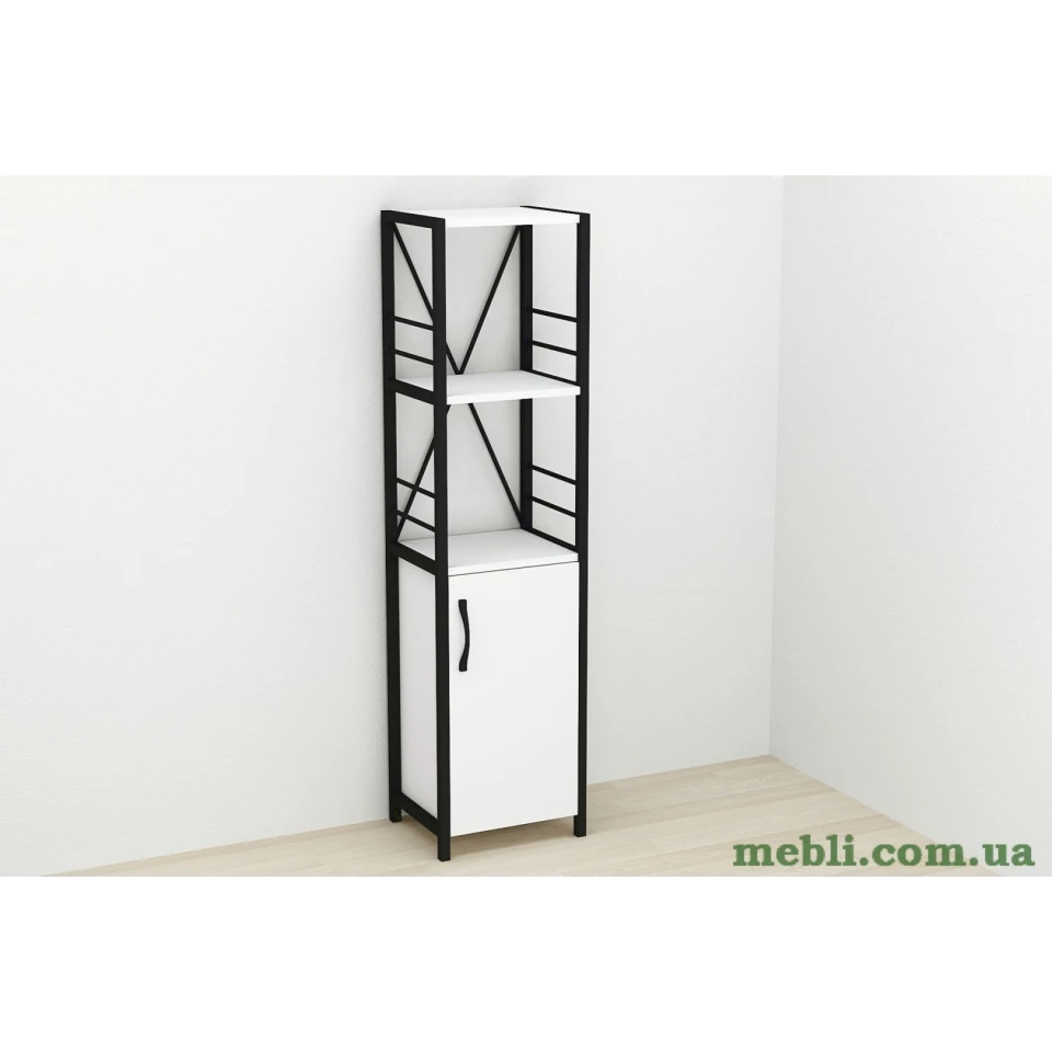 Етажерка 3/34 Ferrum-decor Серії Конект із тумбою 144x34x28 Чорний ДСП Білий