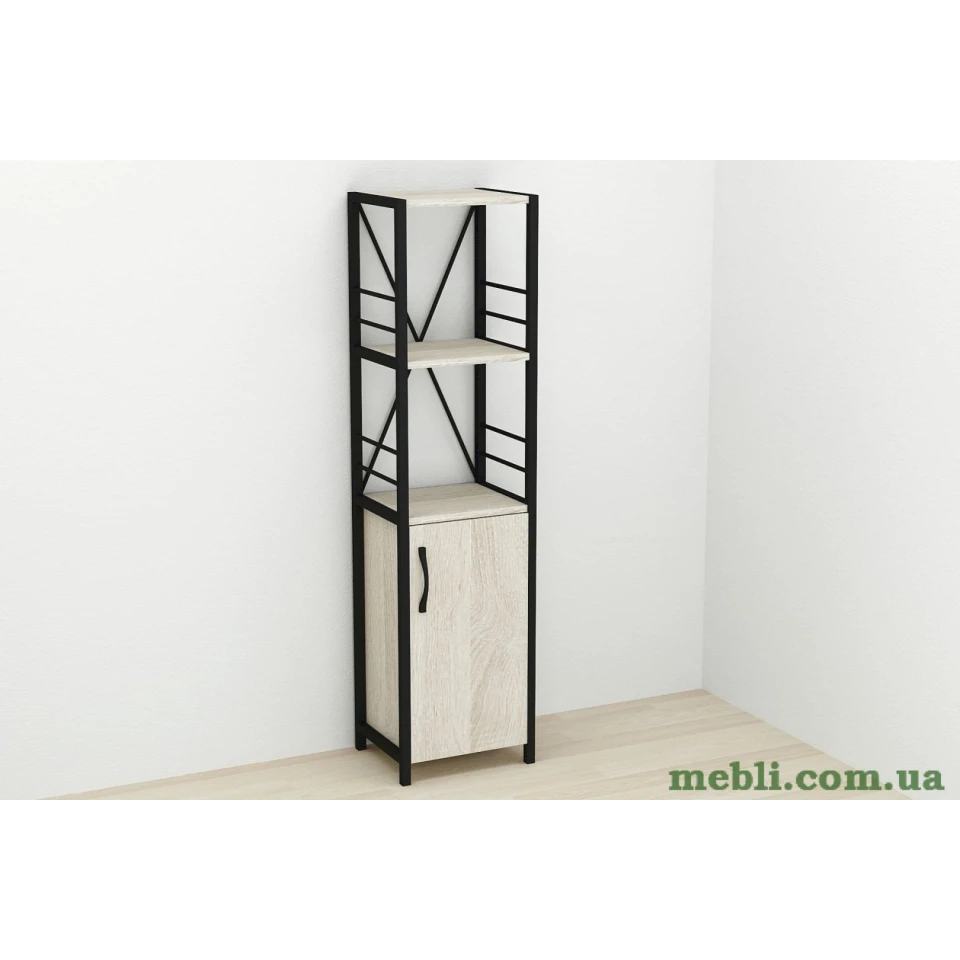 Етажерка 3/34 Ferrum-decor Серії Конект із тумбою 144x34x28 Чорний ДСП Сонома