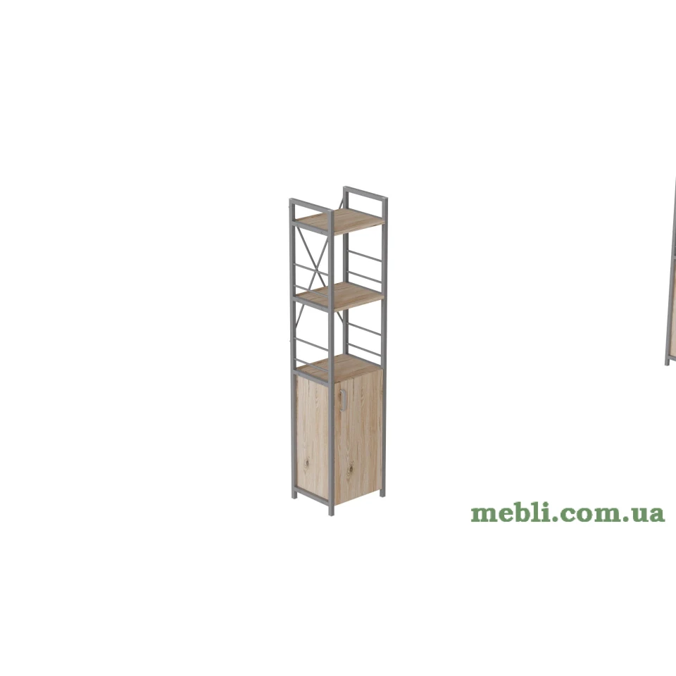 Етажерка 3/34 Серії Конект з тумбою 144x34x28 Сірий ДСП Дуб Сан-Марино