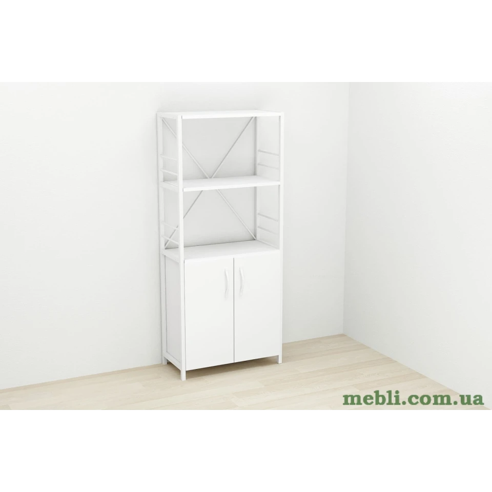 Етажерка 3/60 Ferrum-decor Серії Конект з тумбою 144x60x28 Білий ДСП