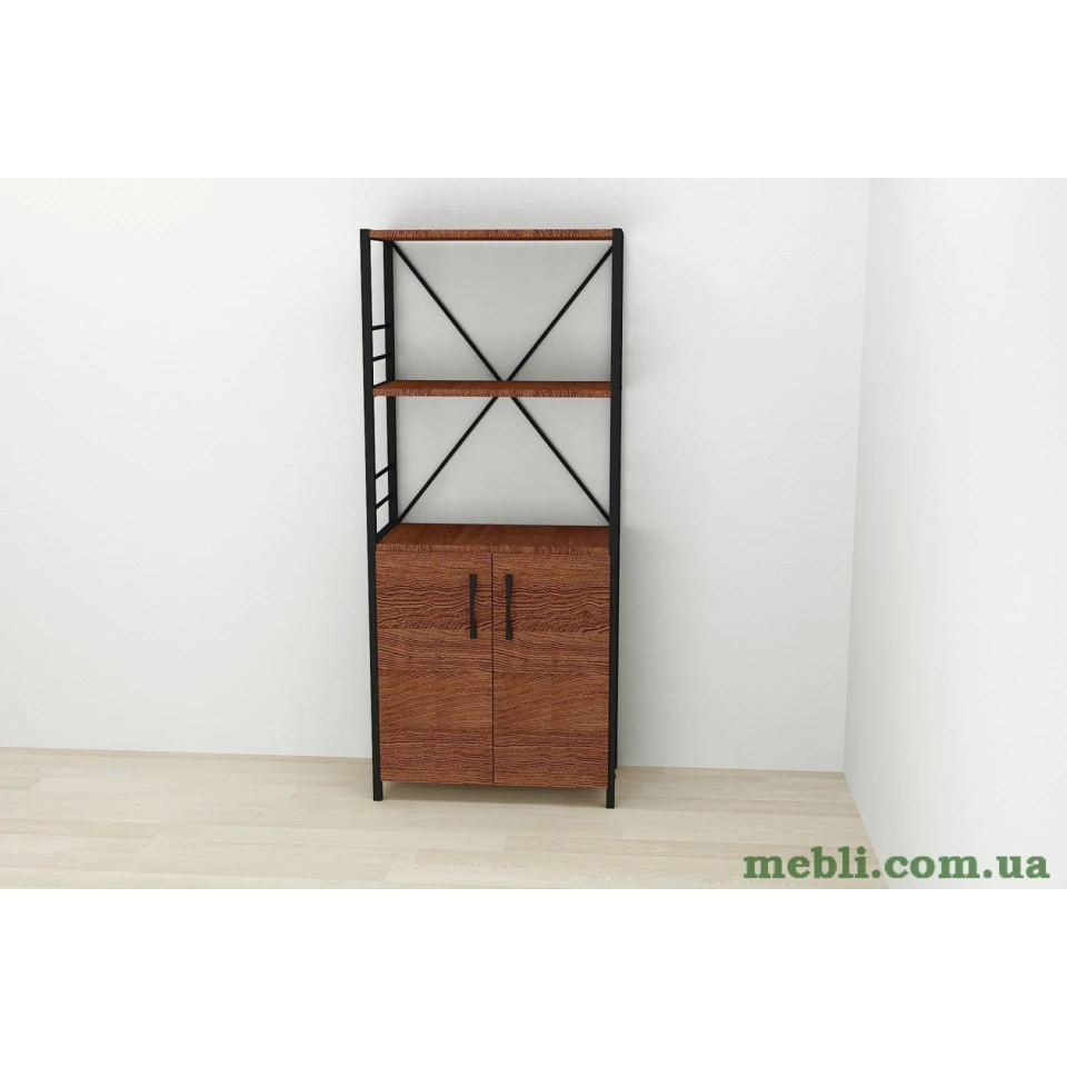 Етажерка 3/60 Ferrum-decor Серії Конект з тумбою 144x60x28 Чорний ДСП Венге