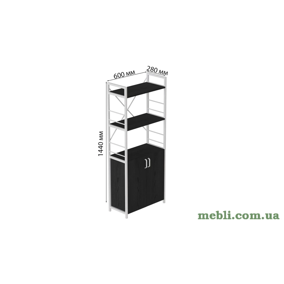 Етажерка 3/60 Ferrum-decor Серії Конект із тумбою 144x60x28 Білий ДСП Артизан
