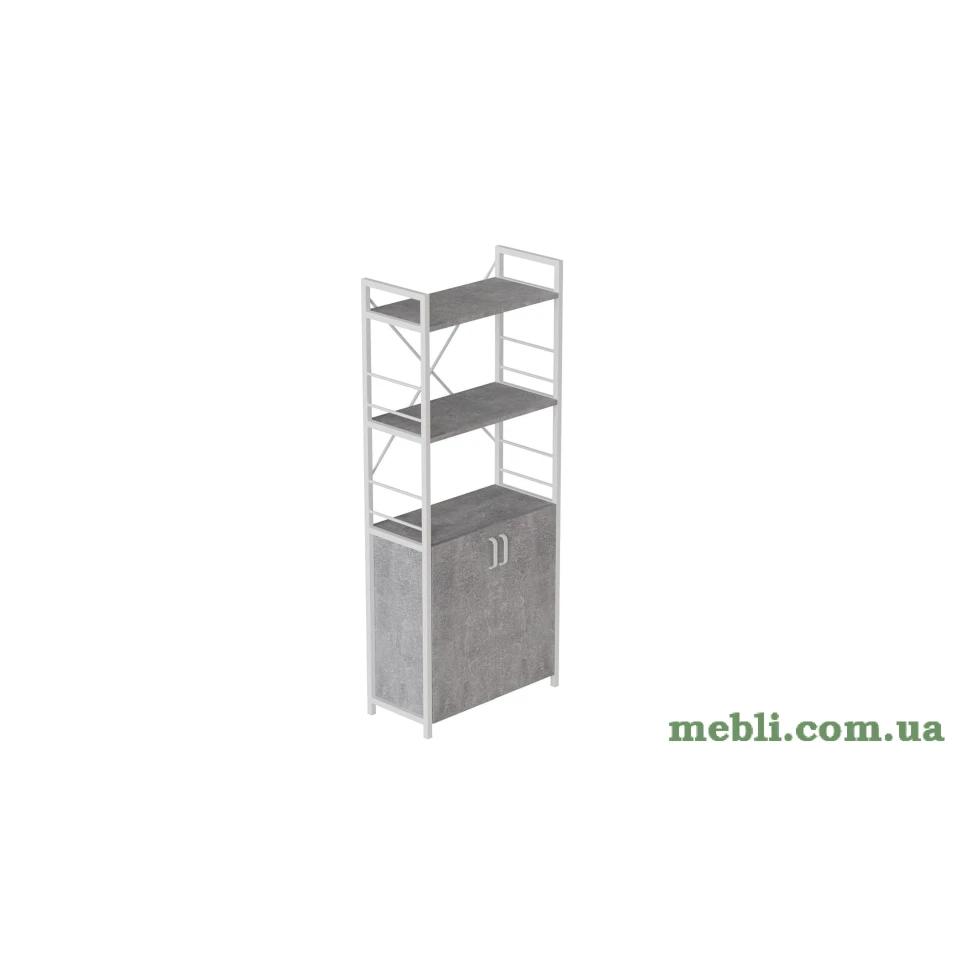 Етажерка 3/60 Ferrum-decor Серії Конект із тумбою 144x60x28 Білий ДСП Бетон