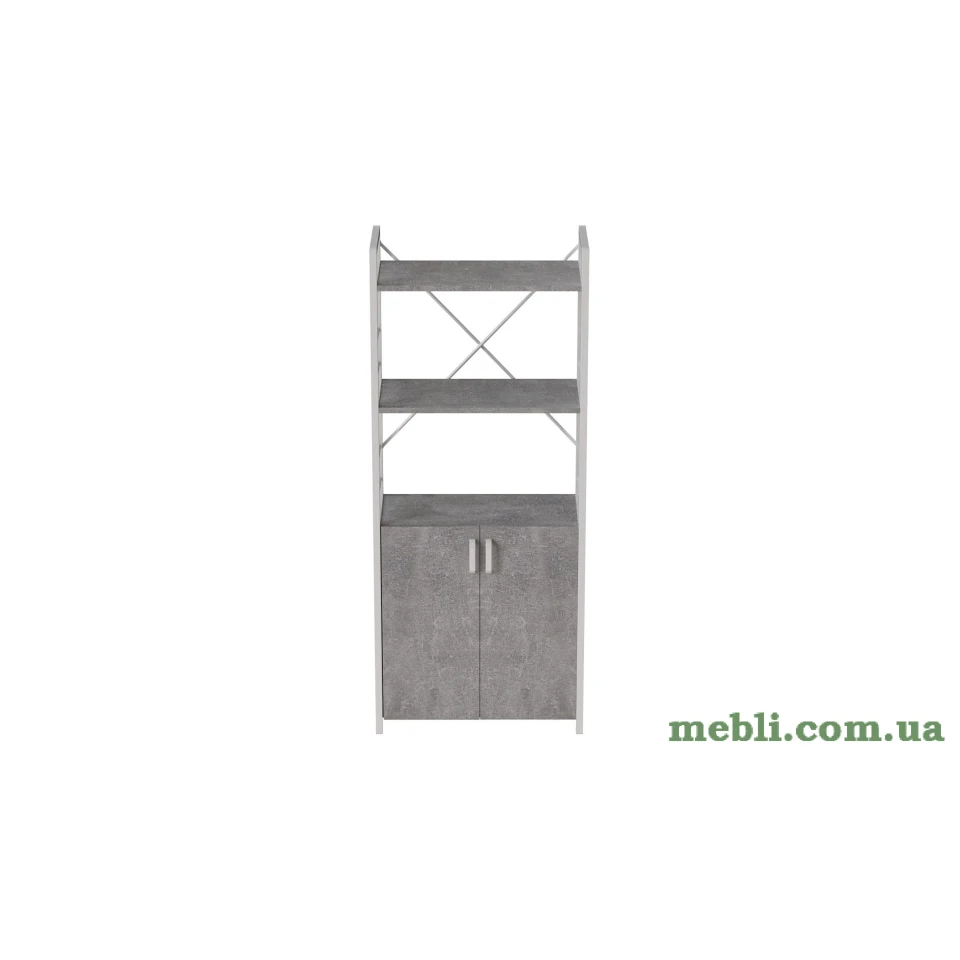 Етажерка 3/60 Ferrum-decor Серії Конект із тумбою 144x60x28 Білий ДСП Бетон
