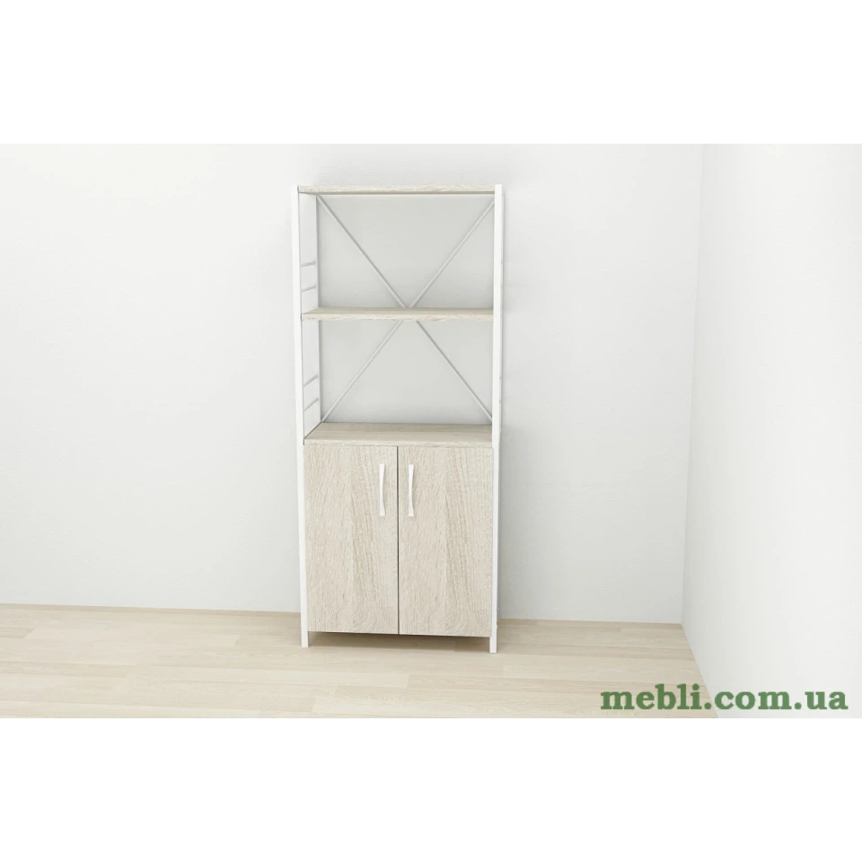 Етажерка 3/60 Ferrum-decor Серії Конект із тумбою 144x60x28 Білий ДСП Сонома