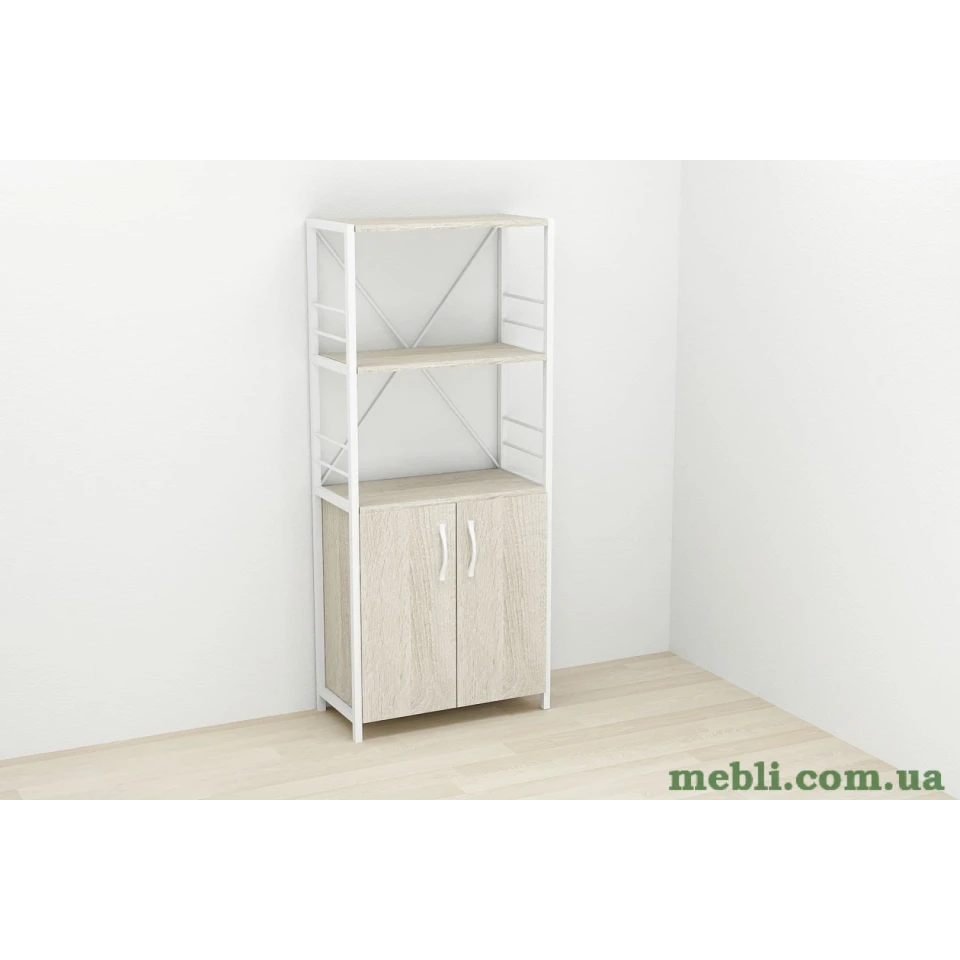 Етажерка 3/60 Ferrum-decor Серії Конект із тумбою 144x60x28 Білий ДСП Сонома