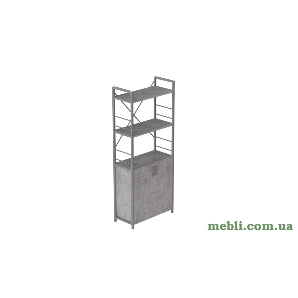 Етажерка 3/60 Ferrum-decor Серії Конект із тумбою 144x60x28 Сірий ДСП Бетон