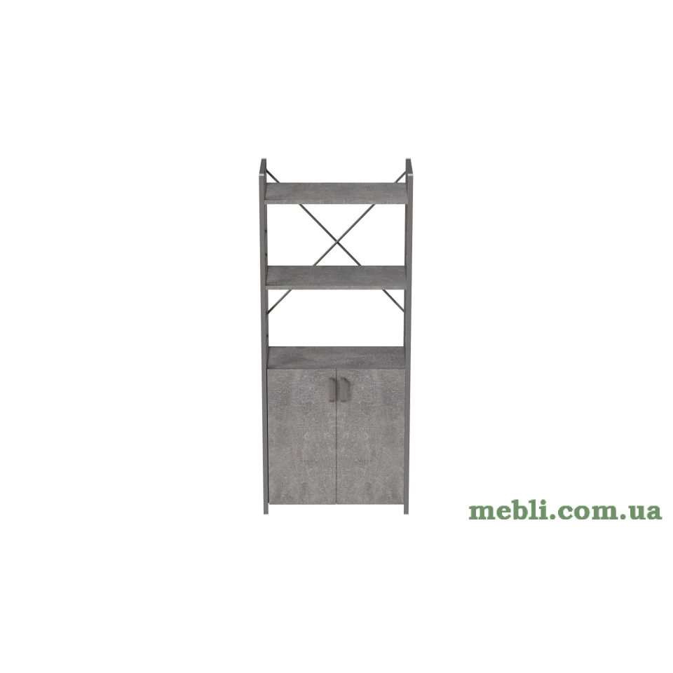 Етажерка 3/60 Ferrum-decor Серії Конект із тумбою 144x60x28 Сірий ДСП Бетон
