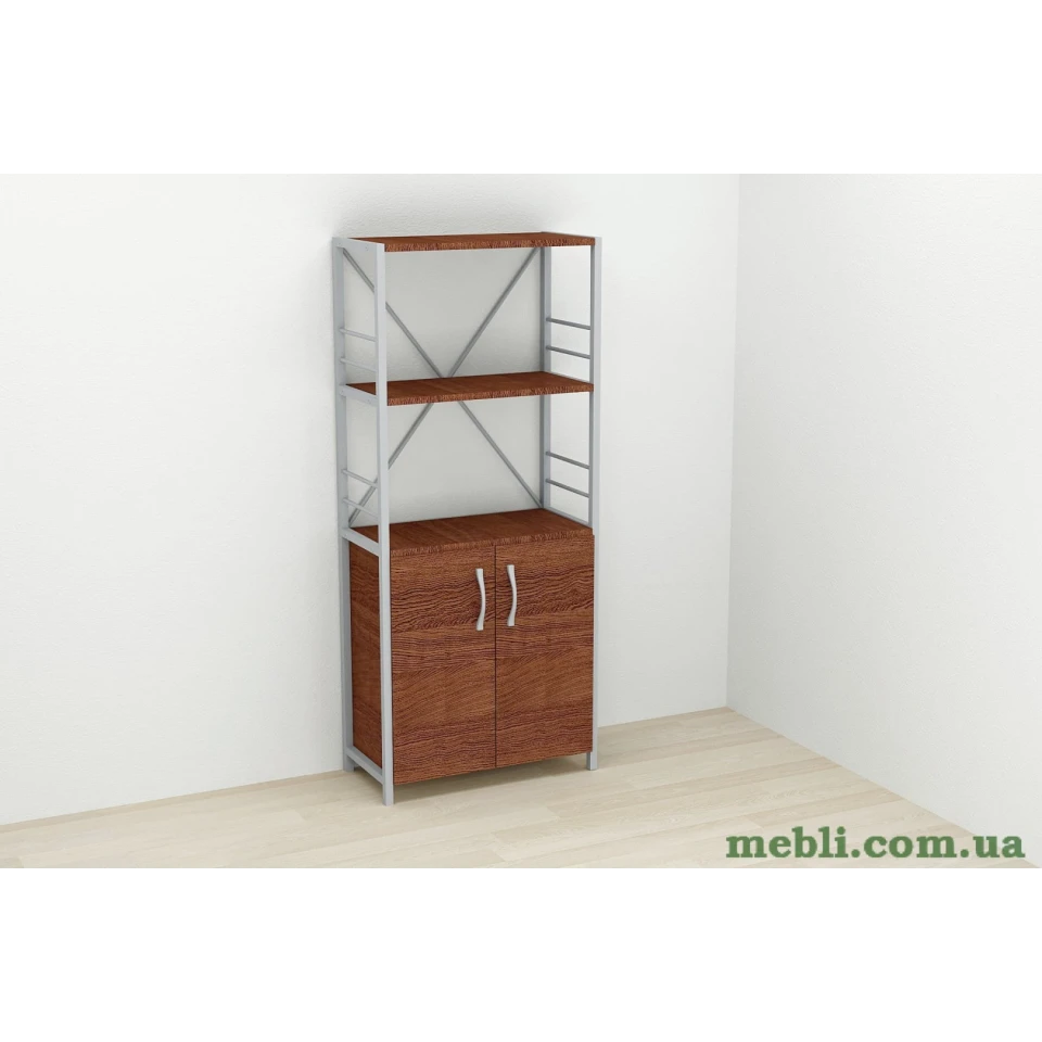 Етажерка 3/60 Ferrum-decor Серії Конект із тумбою 144x60x28 Сірий ДСП Венге