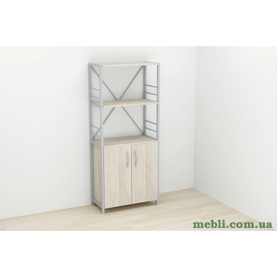 Етажерка 3/60 Ferrum-decor Серії Конект із тумбою 144x60x28 Сірий ДСП Сонома