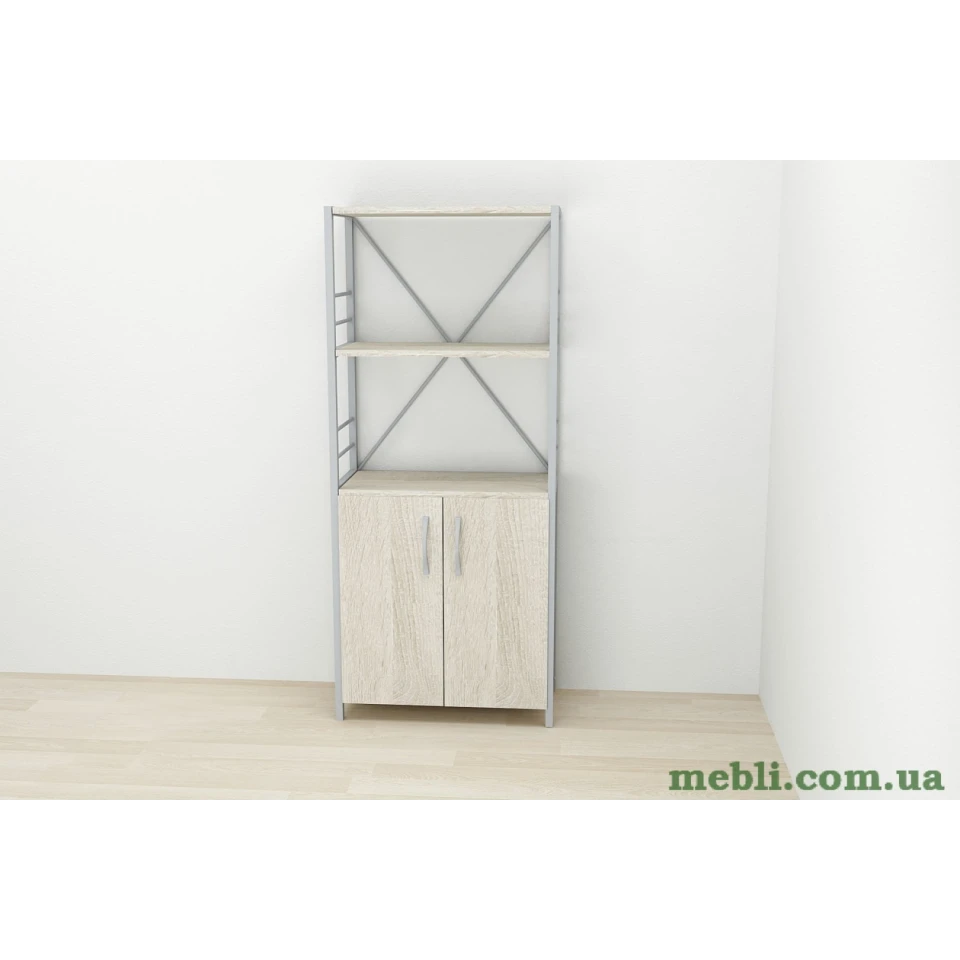 Етажерка 3/60 Ferrum-decor Серії Конект із тумбою 144x60x28 Сірий ДСП Сонома