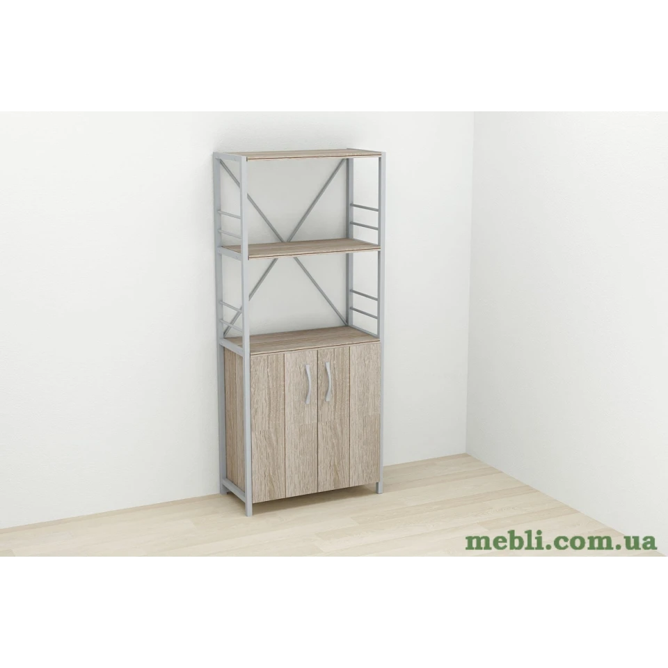 Етажерка 3/60 Ferrum-decor Серії Конект із тумбою 144x60x28 Сірий ДСП Сонома Трюфель