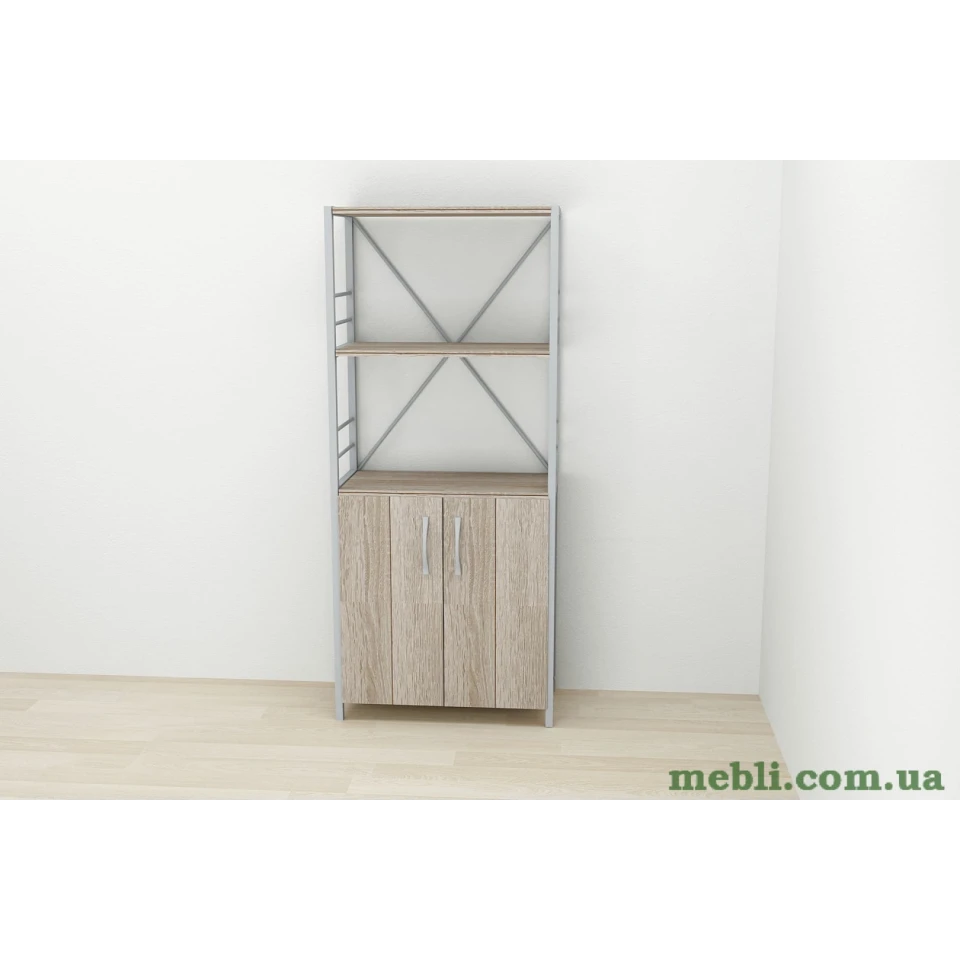 Етажерка 3/60 Ferrum-decor Серії Конект із тумбою 144x60x28 Сірий ДСП Сонома Трюфель