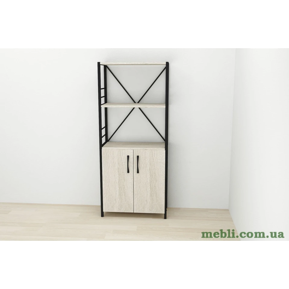 Етажерка 3/60 Ferrum-decor Серії Конект із тумбою 144x60x28 Чорний ДСП Сонома