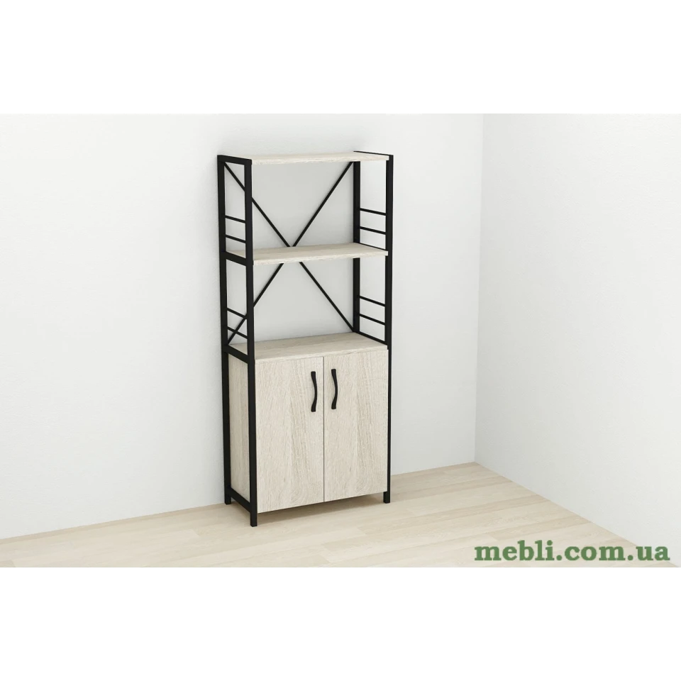 Етажерка 3/60 Ferrum-decor Серії Конект із тумбою 144x60x28 Чорний ДСП Сонома